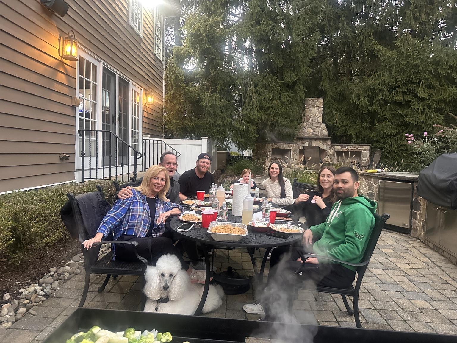 Family hibachi party at home