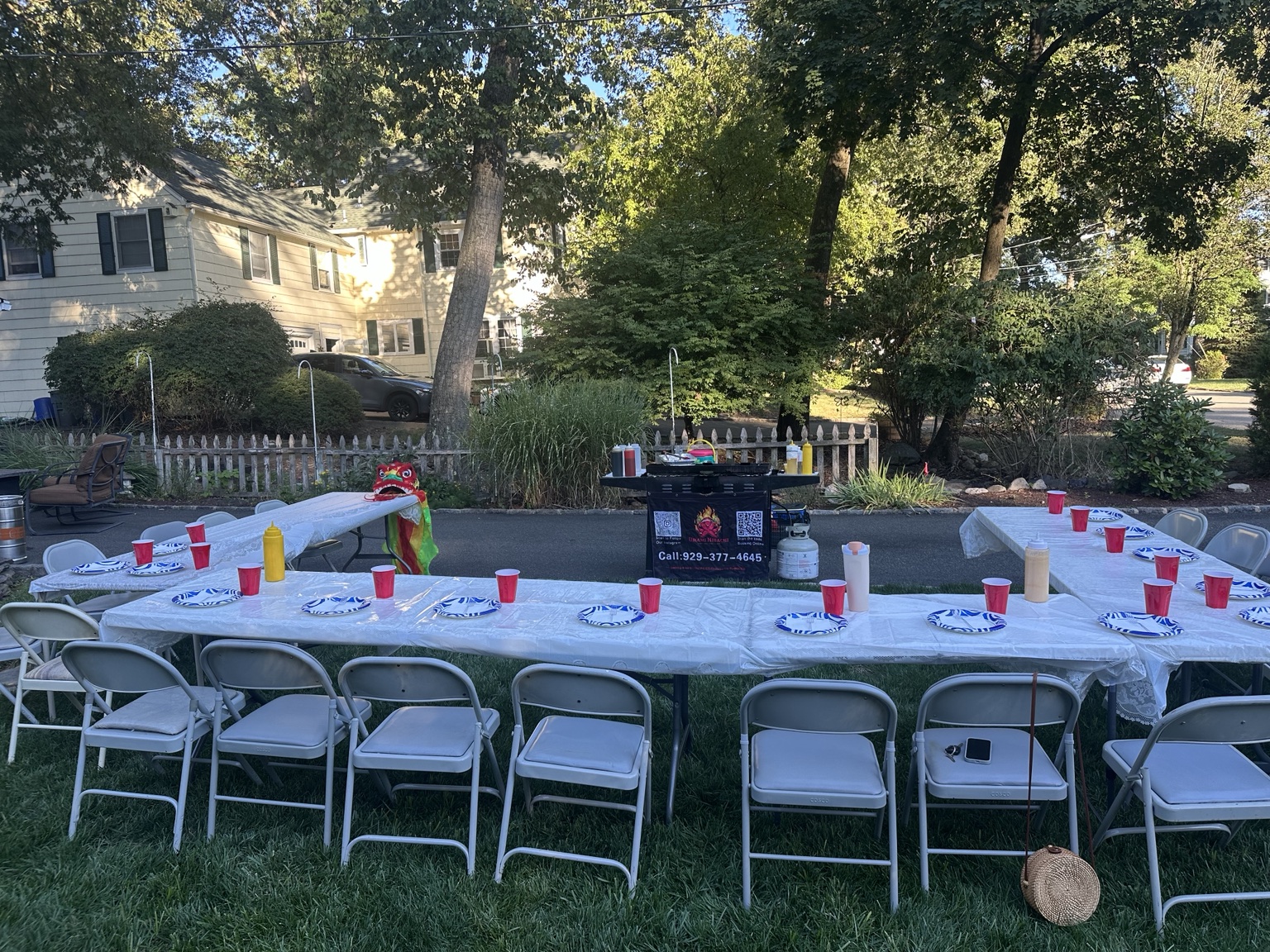 Columbia Backyard Hibachi Seating: U-Shaped Tables and Party Budget