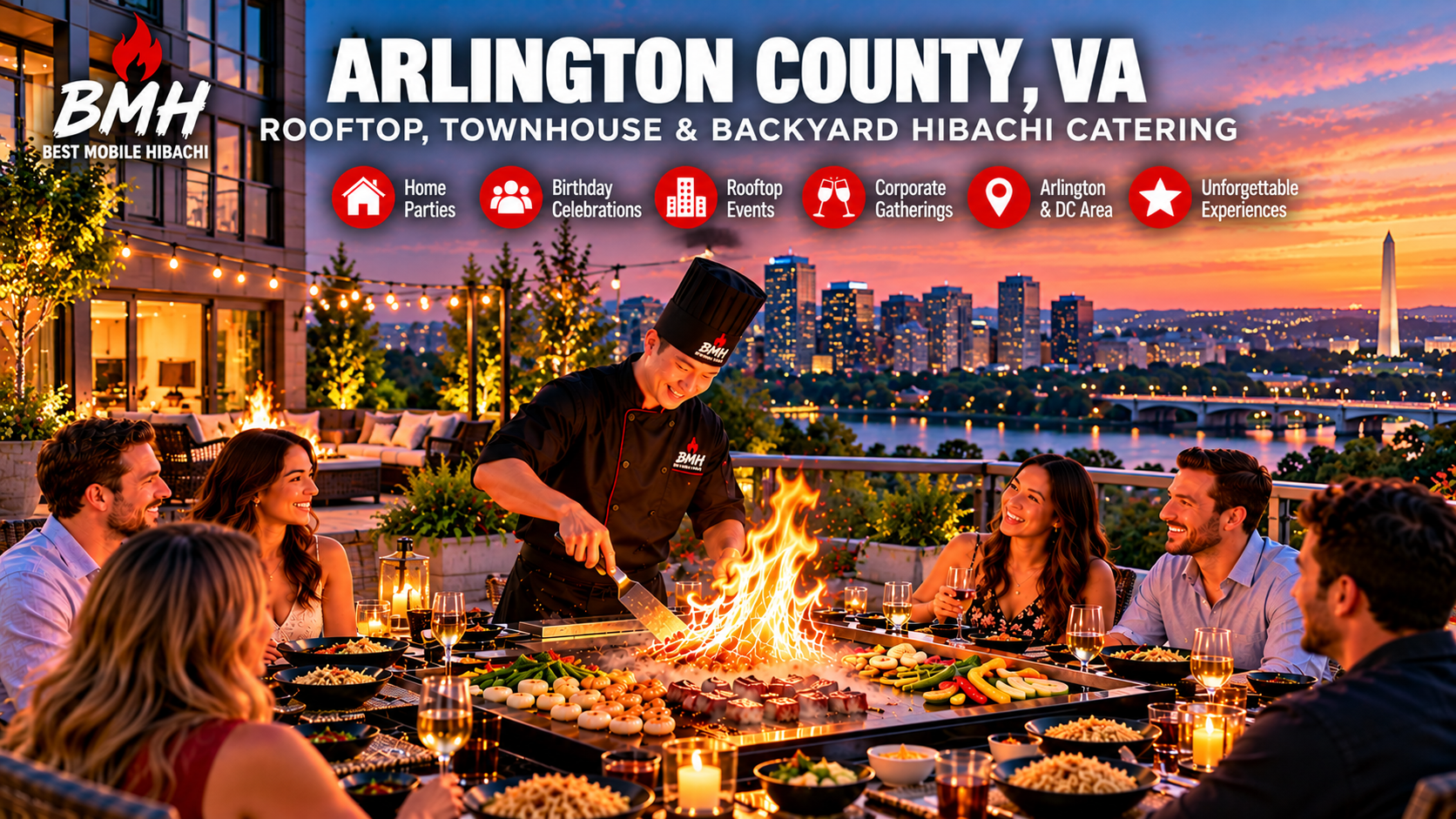 Arlington VA Rooftop and Townhouse Hibachi Party Guide