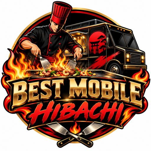 Best Mobile Hibachi — flaming hibachi chef emblem