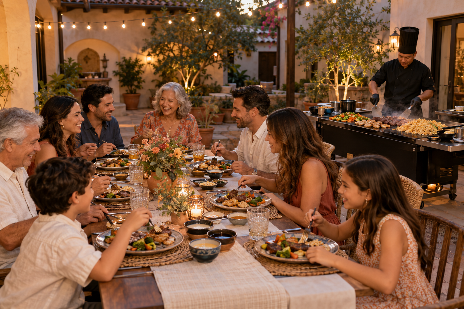 San Antonio Family Hibachi Party: Backyard Dinner, Menu & Cost